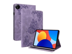 Capa de couro para tablet Webake com estampa de borboleta e flor