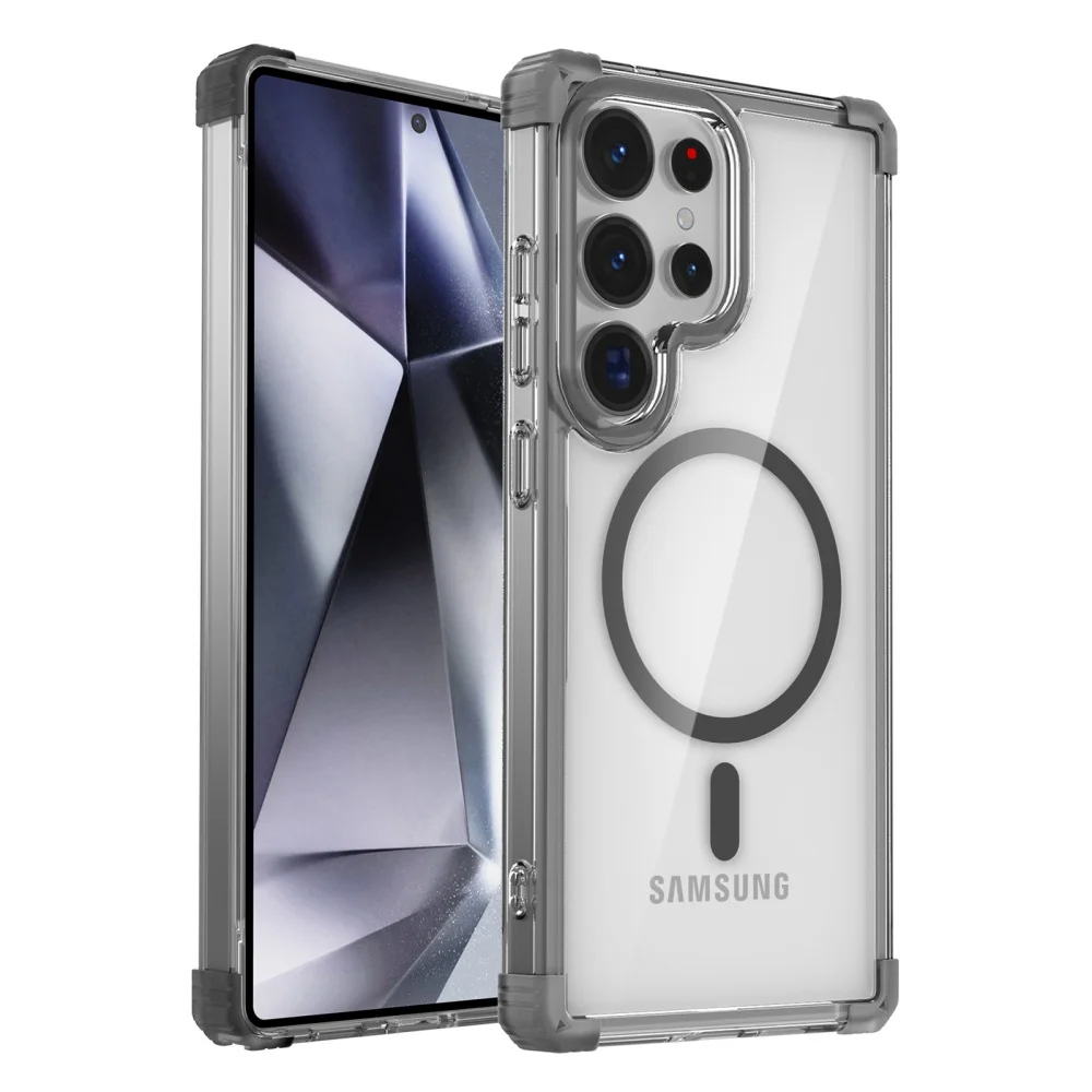 Capa Protetora Transparente E Magnética À Prova De Choque (galaxy S23 Plus, Preta).