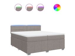 Box Spring Bed, Box Spring Beds Vidaxl Cinzento-acastanhado Tecido (200 X 200 Cm)