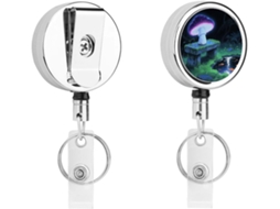 Porta Crachá Em Formato De Cogumelo Fluorescente, Moderno E Resistente, Com Cordão De Nylon De 68cm, Ideal Para