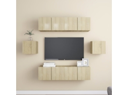Vidaxl 6 Pcs Conjunto Móveis de Tv Derivados Madeira Carvalho Sonoma