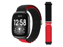 Bracelete Loop Alpine para Fitbit by Google Versa 2 Preto e Vermelho