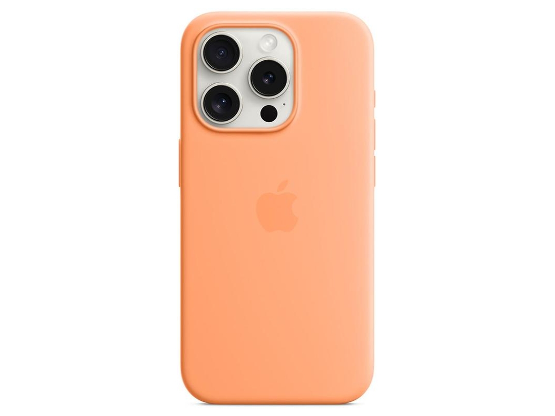 Capa De Silicone Magnética Para Iphone 15 Pro Max, Compatível Com Magsafe, Laranja