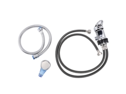 2026 grifo de Baño de Champú com Aspersor Anti fugas, Cromado, Latão, Mangueira de 70cm, Cabeça Azul Média