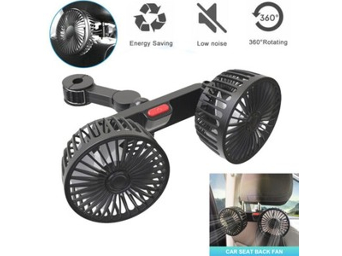 Ventilador De Encosto De Cabeça Automático 12v/24v Com Cabeça Dupla E Refrigerador De Pescoço Para Veículo Suv Zeuxo