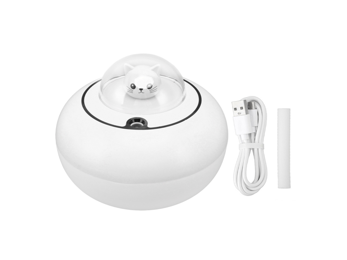 Humidificador Portátil Silencioso LAXISCREED com Escultura de Gato para Casa e Escritório, Usb, Branco LAXISCREED