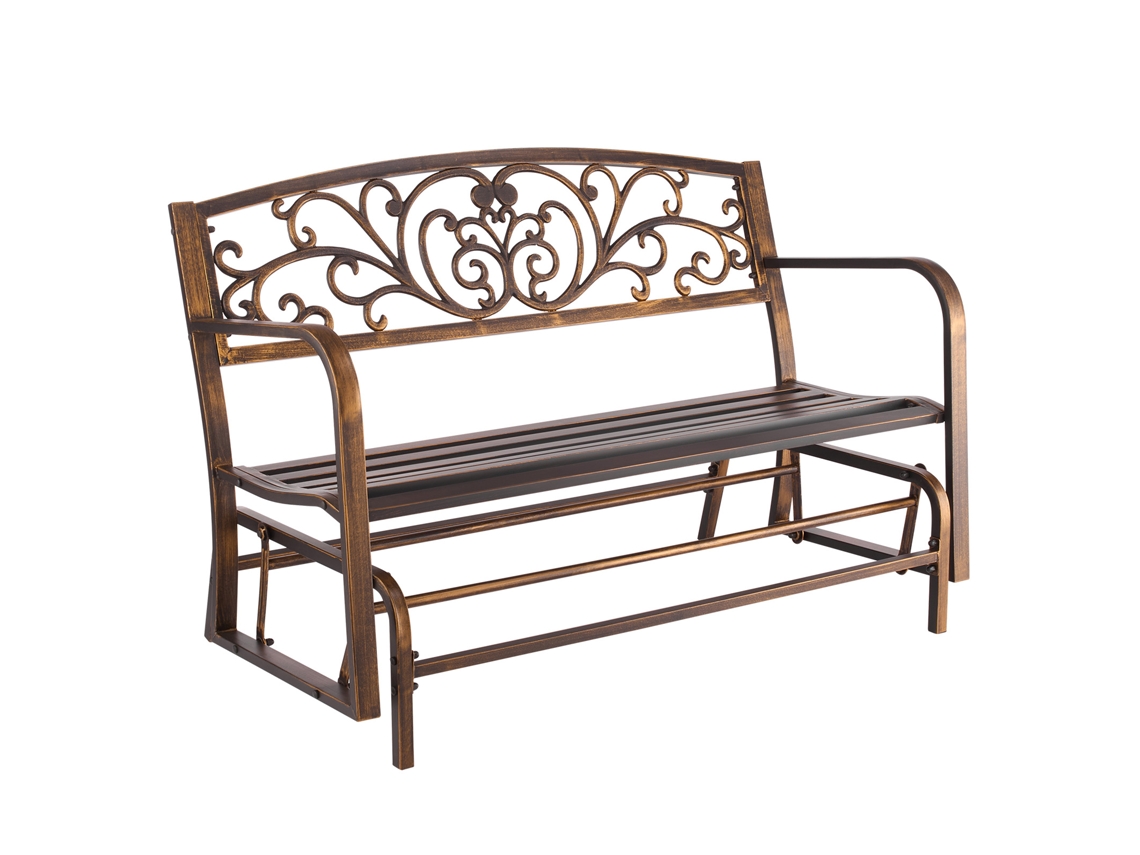 Banco de jardim de metal Vevor de 127 cm com encosto em ferro fundido