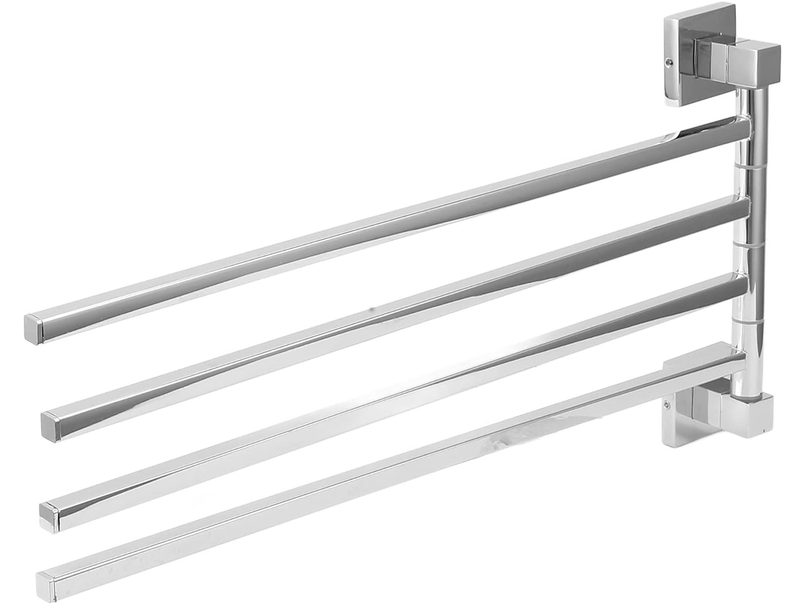 Suporte Para Toalhas Em Aço Inoxidável Com Rotação De 180° E Cabide Roupão Banheiro 250255com Quatro Hastes Móveis