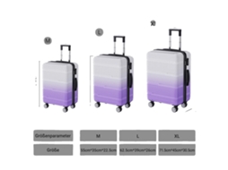 Conjunto De Malas, Casco Duro Leve Em Abs, Com Fechadura Tsa Incluã­da, Estilo B Conjunto Roxo Oem