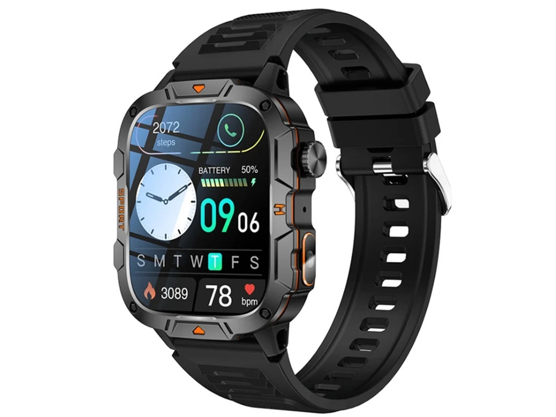 Relógio inteligente Bestvite com chamadas Bluetooth, frequência cardíaca, pressão arterial, oxigênio no sangue e monitoramento de saúde (preto)