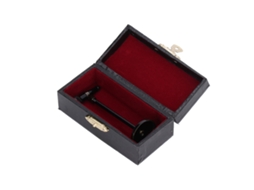 Microfone miniatura ajustável 2026, modelo pequeno, com caixa decorativa, instrumento musical mini preto.