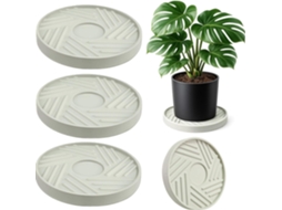 Conjunto De 3 Suportes Para Plantas Com Rodas Escondidas, 25, 4cm 10 Polegadas, Com Rodízios, Base Rolante, Suporte
