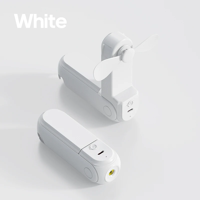 Mini Ventilador de Mão, Portátil e Compacto, com Três Velocidades. MDUG (branco)
