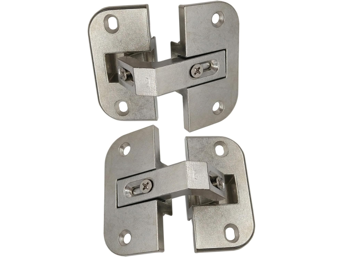Kit Com 2 Dobradiças De Canto Para Armário Em Aço Inoxidável, Duráveis, Ajustáveis, Para Portas Com Instalação Oculta