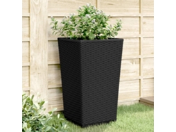 Vidaxl Vasos/floreiras 2 Pcs 32,5x32,5x57 Cm Pp Preto