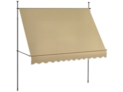 Toldo para Varanda 350x250 cm, Manivela, Impermeável, Bege DECORALAR TECH