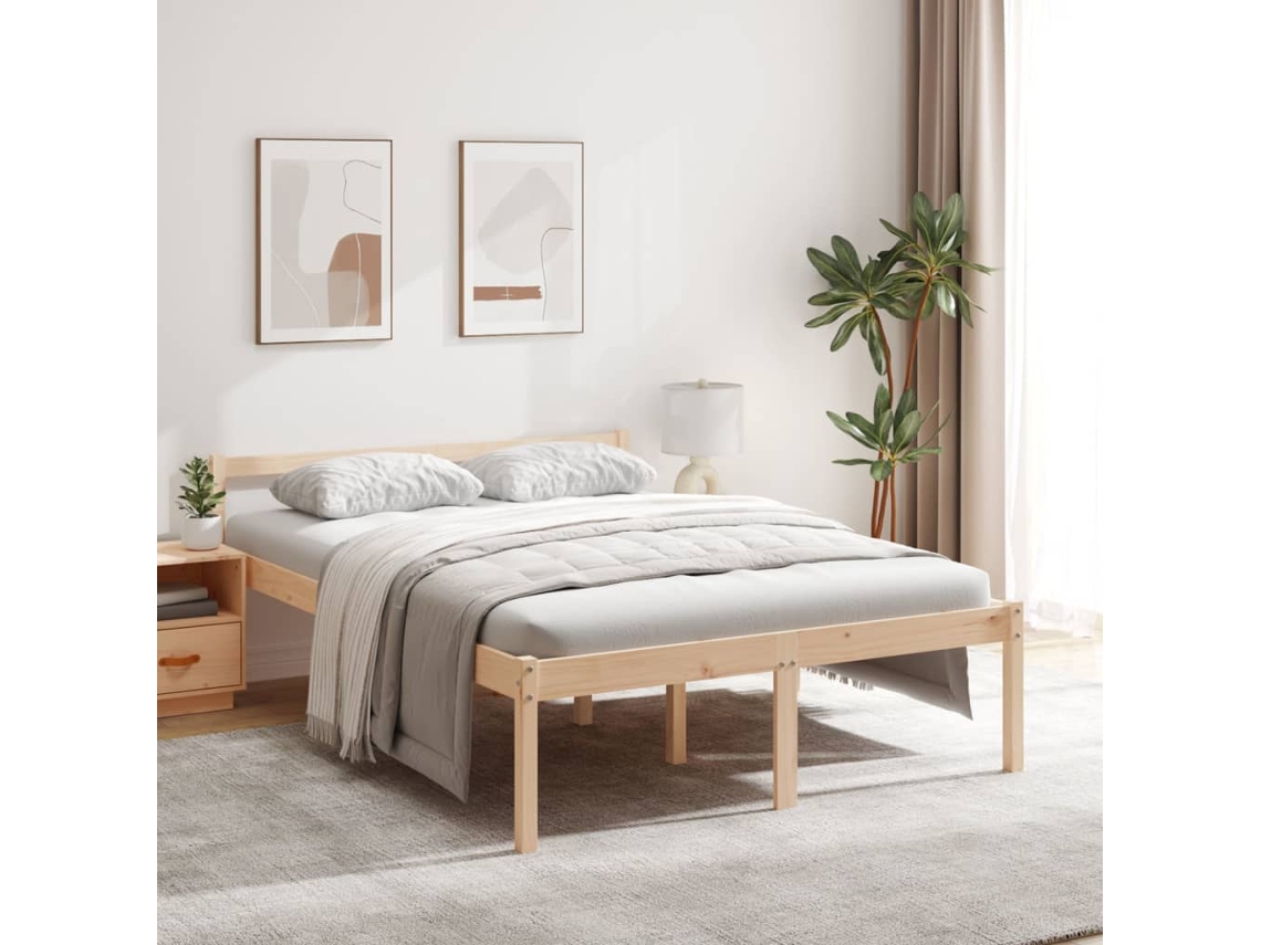 Vidaxl Cama Para Idosos 120x200 Cm Pinho Maciço
