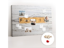 Painel De Cortiça Para Parede Família Para A Sala De Estar Espelharte (120x80 Cm)