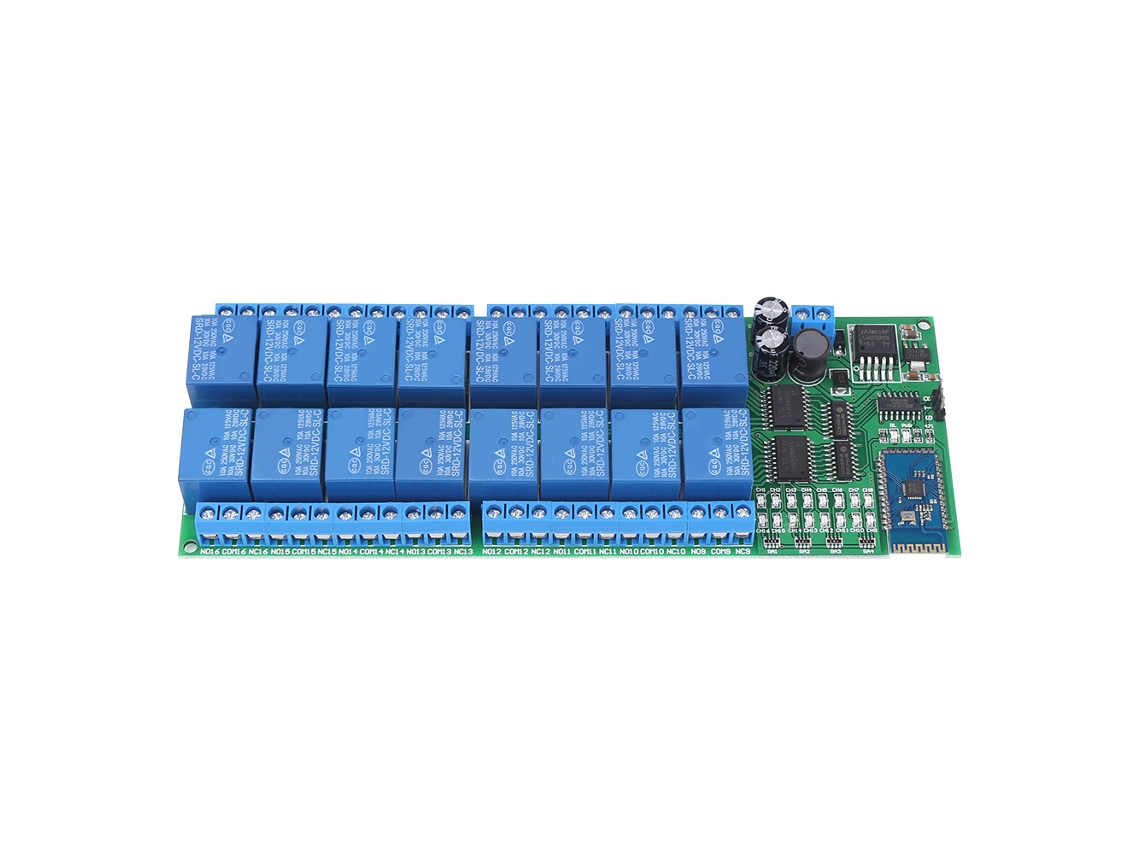 Placa De Relé Bluetooth De 16 Canales 12v Dc Interruptor Inalámbrico Control Remoto Para Teléfonos Android