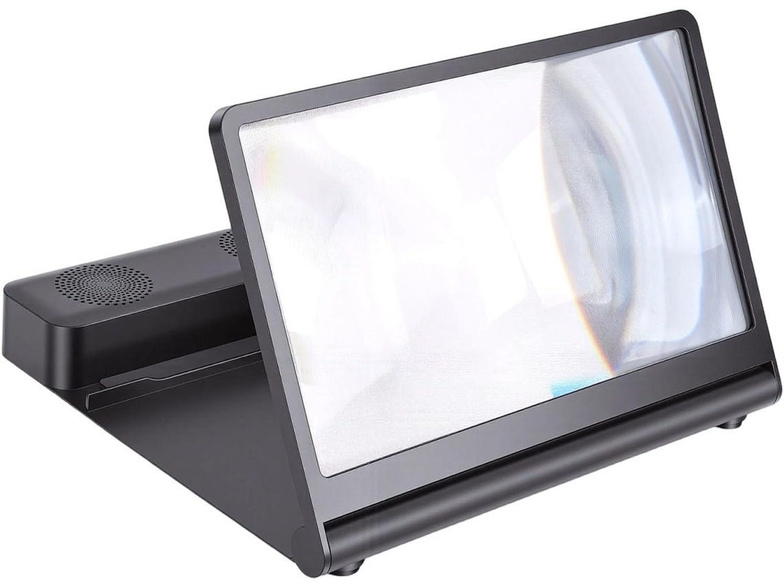 Projetor SFUSHOS de lupa 3D HD para celular com suporte dobrável