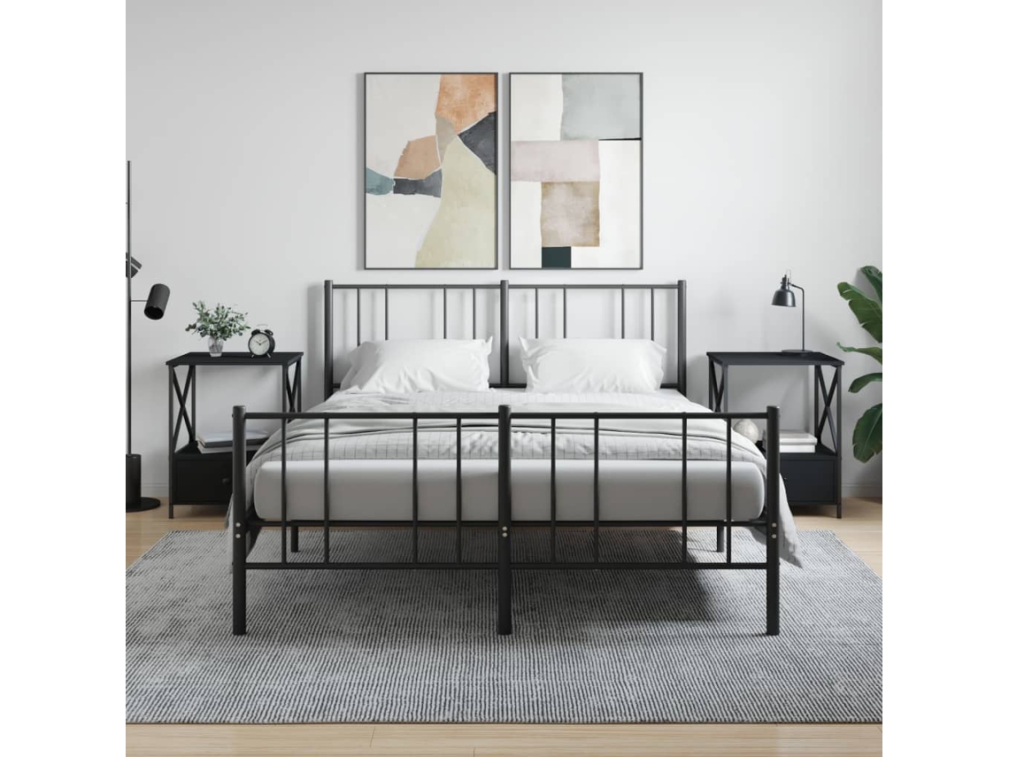 Vidaxl Mesas De Cabeceira 2 Pcs 50x41x65 Cm Derivados De Madeira Preto