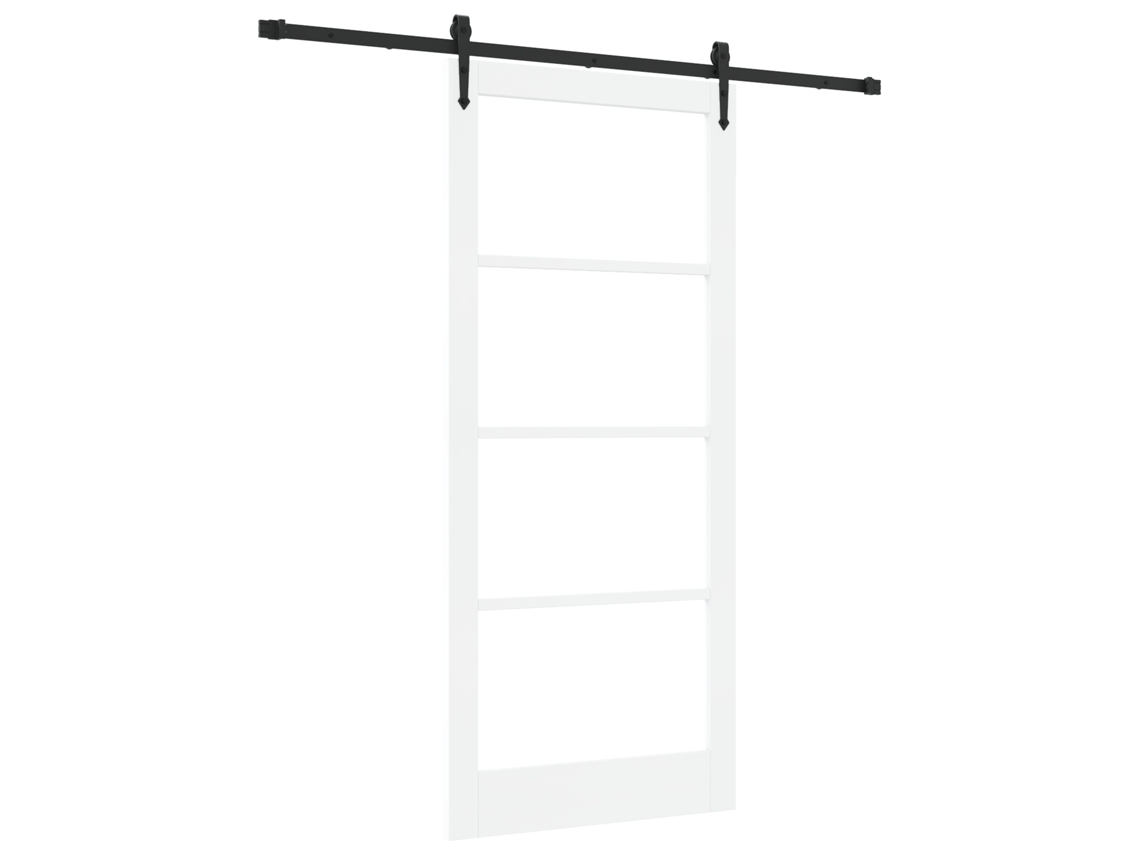 Conjunto 1 Porta Deslizante Vidaxl Branco Madeira De Pinho Maciça (93 X 211 Cm)
