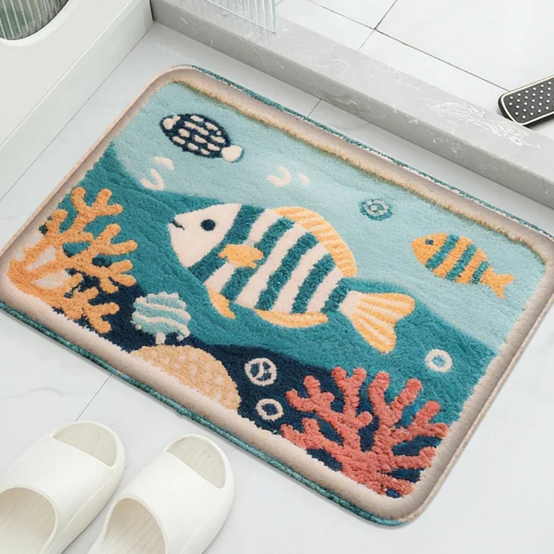(estilo 2 60x90cm) Tapete De Banheiro Com Estampa De Desenho Animado Fofo, Macio E Confortável.