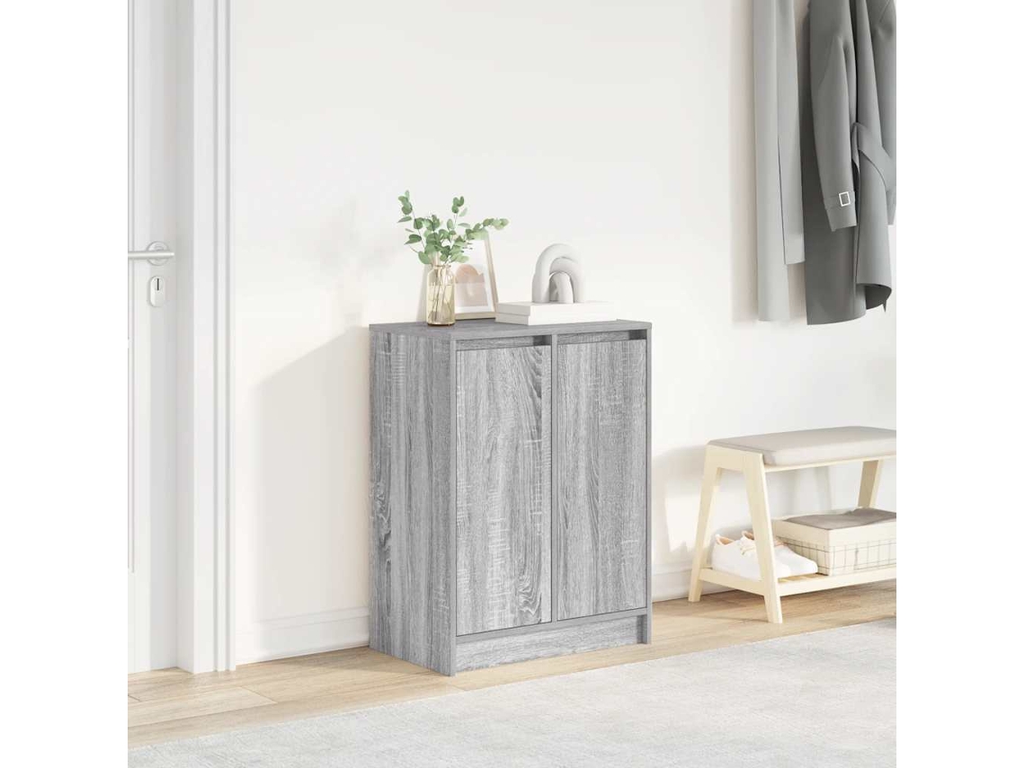 Vidaxl Sapateira 57x34x76 Cm Derivados De Madeira Sonoma Cinza