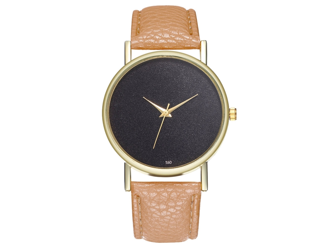 Reloj De Pulsera De Moda Con Dial Redondo Display Analógico Cuarzo (beige)
