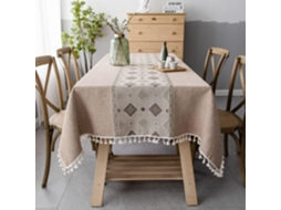Toalha De Mesa Retangular Marrom Resistente A Manchas (140 X 140 Cm) Toalha De Mesa Bordada De Algodão E Linho, Elegante Toalha De Mesa Com Estampa