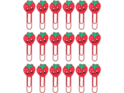 Clipes de papel Sewacc de tamanho médio com estampa Morango, pacote com 30 unidades em PVC, marcadores de livros divertidos.