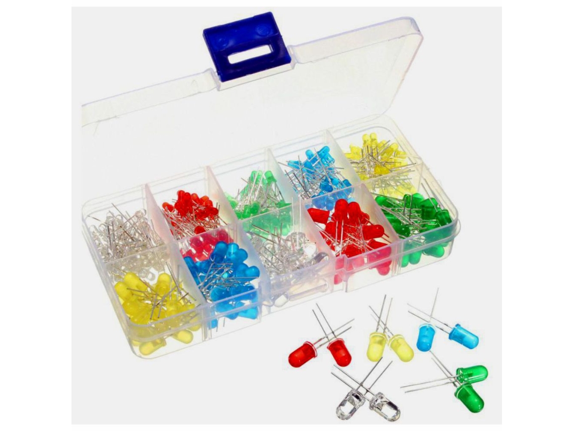 Conjunto de 300 Leds 3mm 5mm Cores Sortidas DIV