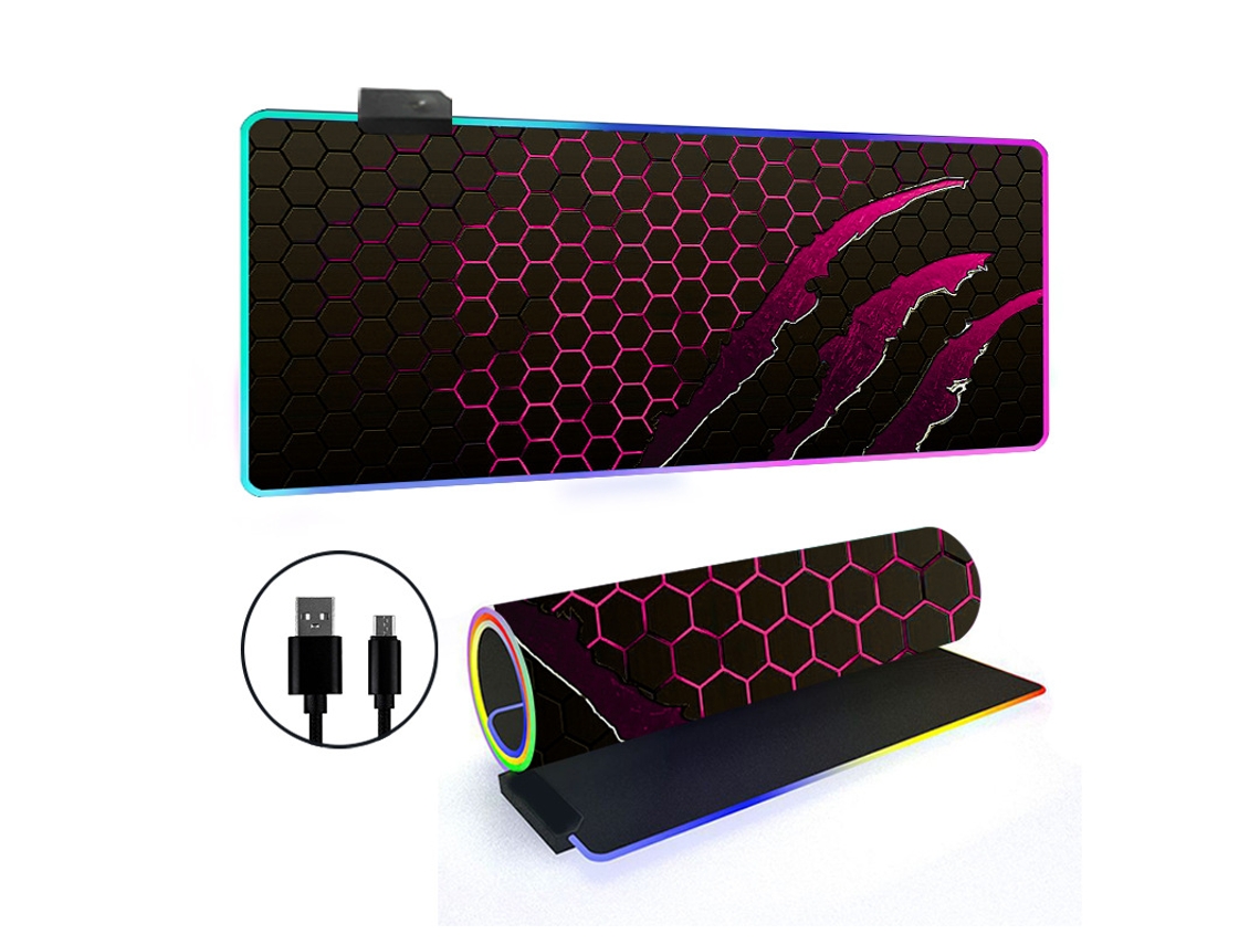 Mousepad Com 14 Modos De Iluminação Rgb E Base Antiderrapante Brilvibera (estilo 29, 3006003mm)