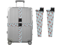 Conjunto De 2 Cintas Bagagem Com Estampa Dachshund Feliz, Ideais Para Malas De Viagem, Acessórios Para Cintos