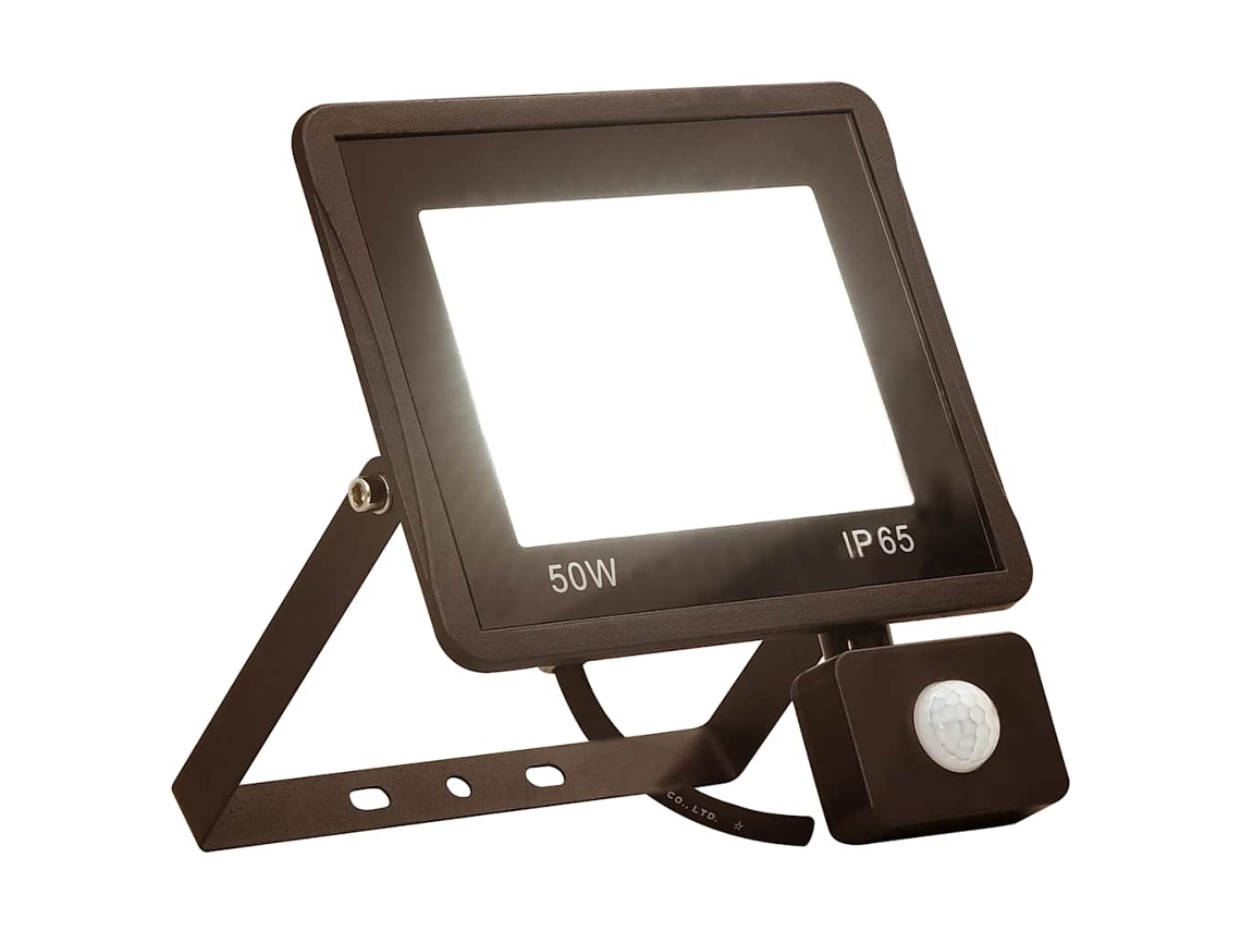 Vidaxl Projetor C/ Iluminação Led E Sensor 50 W Branco Quente