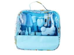 Primerox conjunto de Cuidado com Unhas e Limpeza para Bebê 13pcs com Bolsa Azul