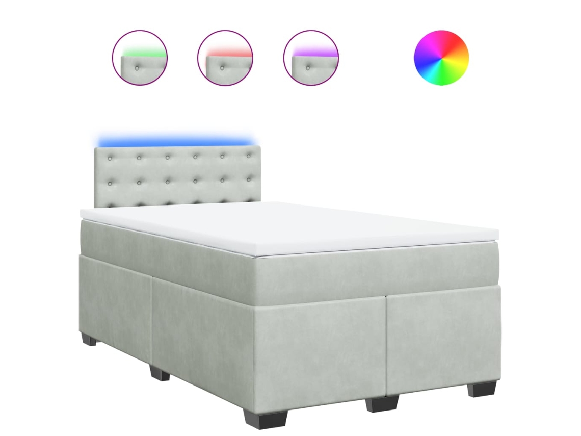 Box Spring Bed, Box Spring Beds Vidaxl Cinzeto Veludo (120 X 200 Cm)