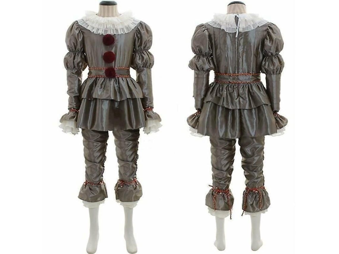 Conjunto de pijama adulto de alta qualidade com mangas compridas para festas e Halloween - Prata para inverno, primavera e outono