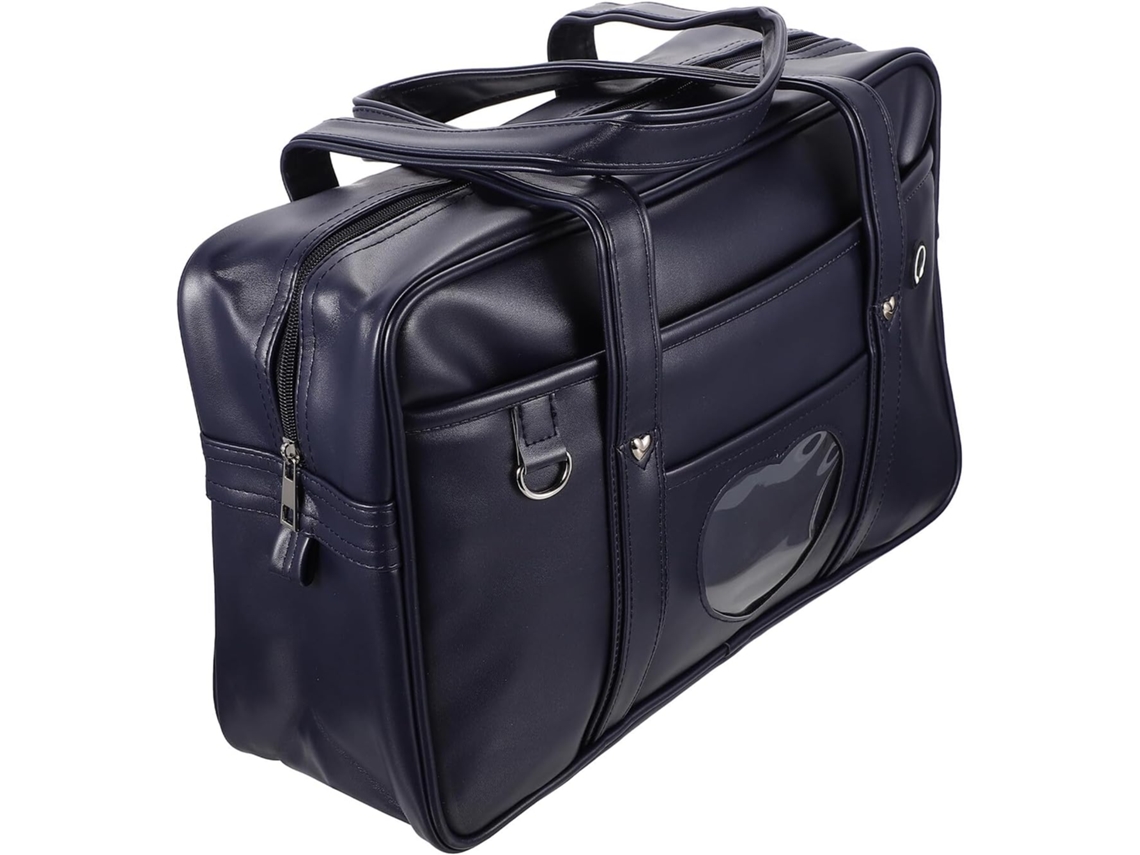 Bolsa Para Laptop Unissex Em Couro Pu, Estilo Uniforme Japonês, Com Fecho De Zíper, Ideal Para Estudantes E Profissionais. Gokoco