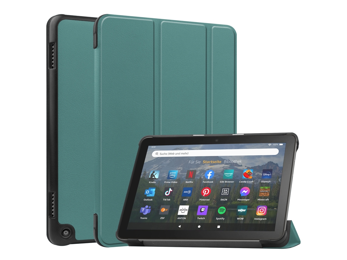 Capa Para Amazon Fire Hd 8/fire Hd 8 Plus 2022 Verde Escuro