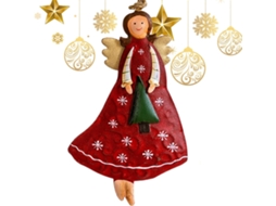 Enfeites De Natal Vintage De Anjos De Ferro Vestidos Para O Natal |