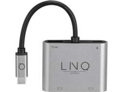 HUB LINQ LQ48001 (Outlet Grade A - USB-C - 4 Portas - Cinzento)