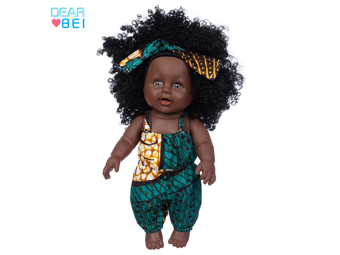 Boneca Africana De 30 Cm (12 Polegadas), Para Casinha De Brinquedo Infantil, Boneca De Conforto Para Bebês.