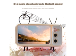 Suporte De Telefone Retrô Para Tv Com Alto Falante Bluetooth Para Celular De 4,7 A 6,2 Polegadas