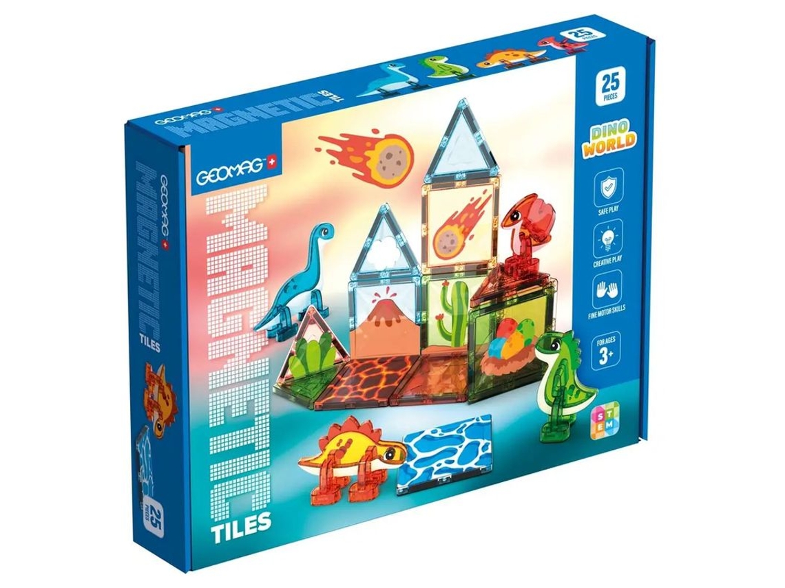 Geomag Magnetic Tiles Dino World 25 Jogo de Construção Magnética 4221 P25pntoy Partner