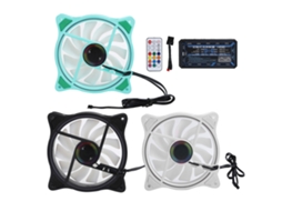 3 Peças De Ventiladores De Resfriamento Argb Com 11 Lâminas 1200rpm 12v Silencioso Resfriador De Ar Para Computador Verde Preto Branco