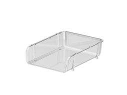 Organizador de Mesa Transparente para Papelaria Empilhável com Armazenamento de Arquivos 26.5x33.2x8.5cm