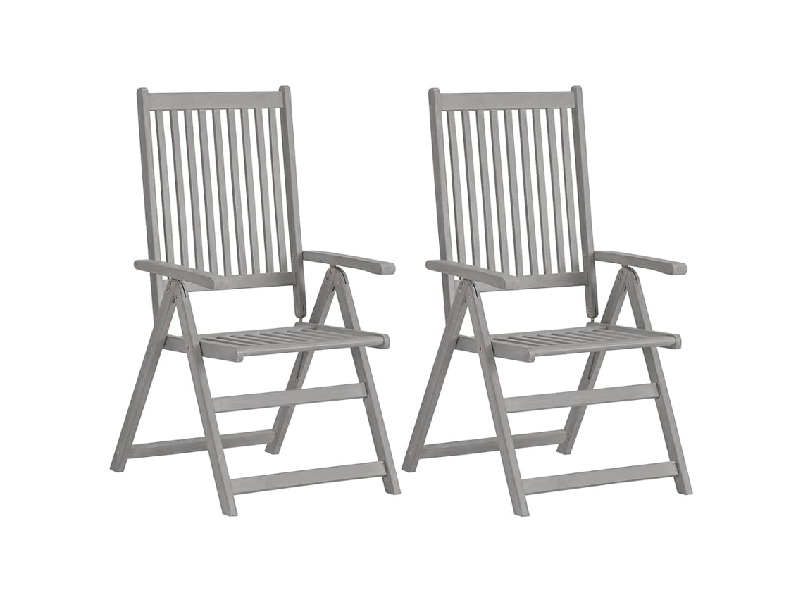 Maison Exclusive - Cadeiras Jardim Reclináveis C/ Almofadões 2 Pcs Acácia Maciça