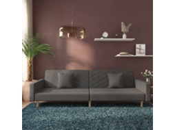 Sofá Cama Sofá Conversível Duas Lovely Home Madeira Tecido Cinzento (220x84.5x69cm)