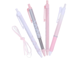 Conjunto De 4 Canetas Em Gel Pretas Com Mecanismo Pressão E Fita